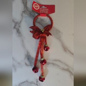 Red Holiday Door Hanger with Bells